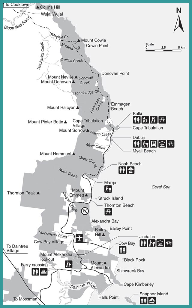 mappa di Cape Tribulation